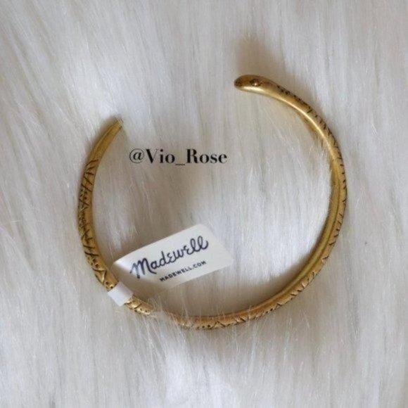 NEW Madewell Gold Snake Bracelet Cuff Brass Open End Bohemian Boho - Picture 3 of 5